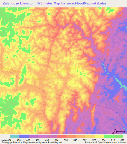 Zalangoye,Congo (Brazzaville) Elevation Map