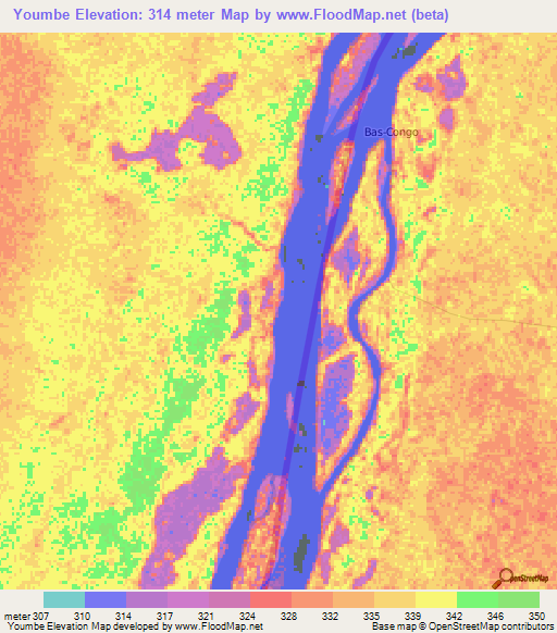 Youmbe,Congo (Brazzaville) Elevation Map