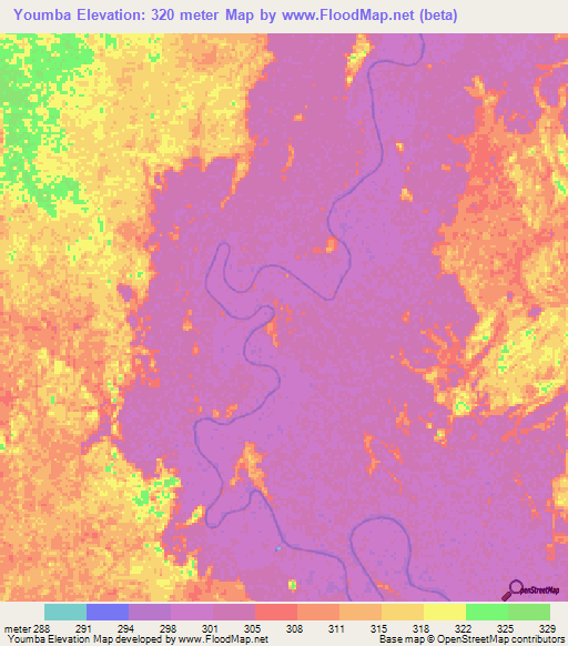 Youmba,Congo (Brazzaville) Elevation Map
