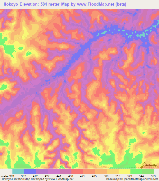 Ilokoyo,Congo (Brazzaville) Elevation Map