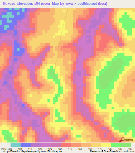 Ilokoyo,Congo (Brazzaville) Elevation Map