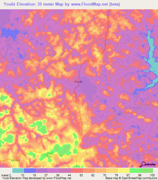 Youbi,Congo (Brazzaville) Elevation Map