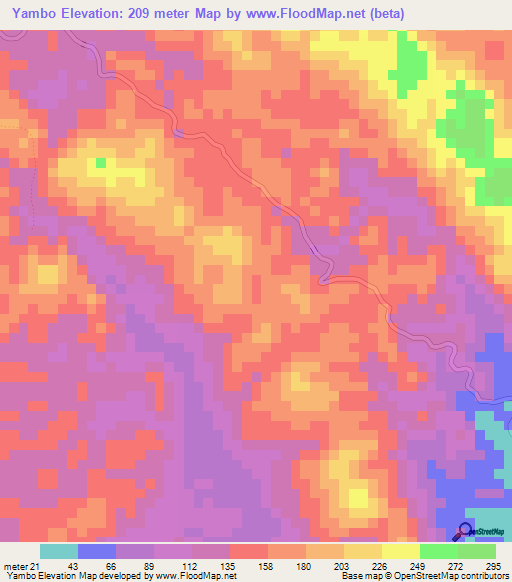 Yambo,Congo (Brazzaville) Elevation Map