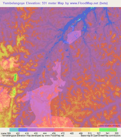 Yembelangoye,Congo (Brazzaville) Elevation Map