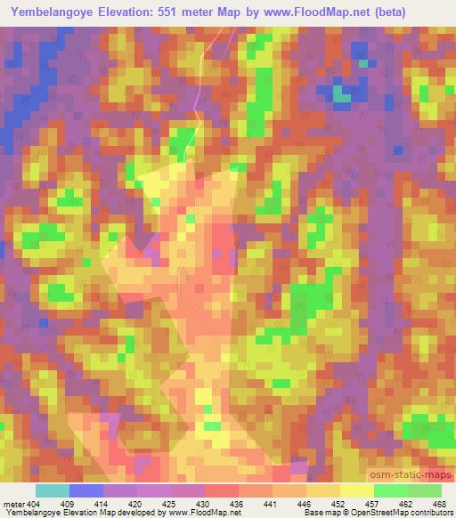 Yembelangoye,Congo (Brazzaville) Elevation Map