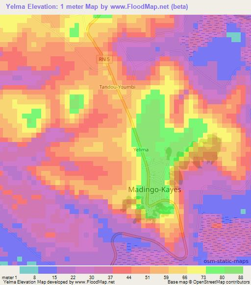 Yelma,Congo (Brazzaville) Elevation Map