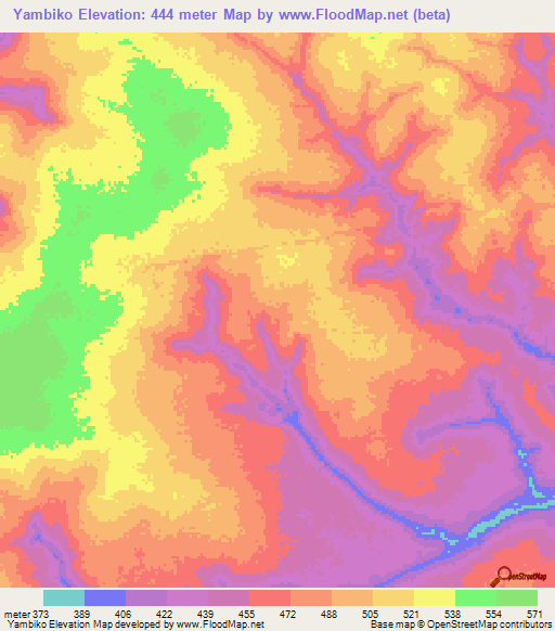 Yambiko,Congo (Brazzaville) Elevation Map