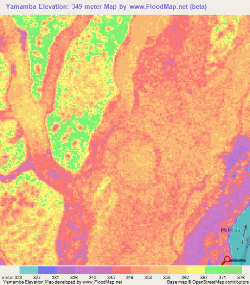 Yamamba,Congo (Brazzaville) Elevation Map