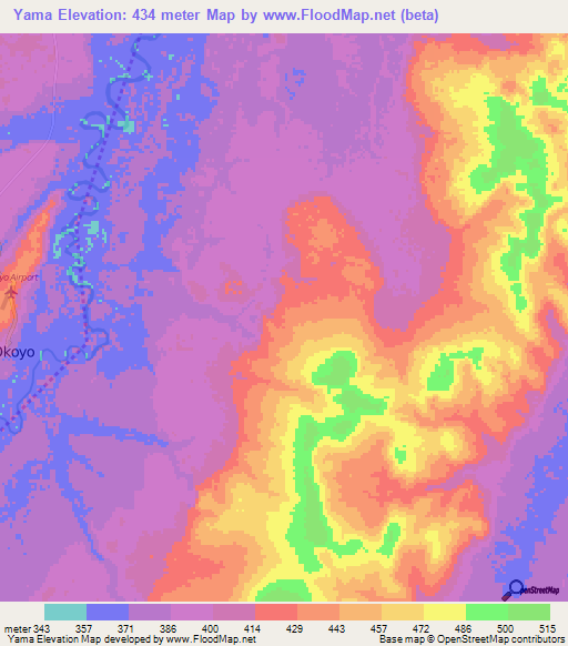 Yama,Congo (Brazzaville) Elevation Map