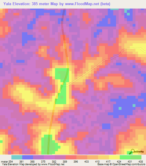 Yala,Congo (Brazzaville) Elevation Map