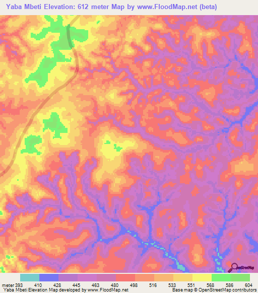 Yaba Mbeti,Congo (Brazzaville) Elevation Map