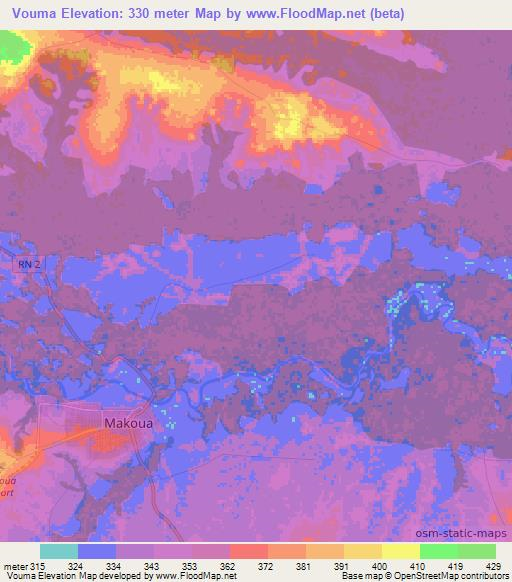 Vouma,Congo (Brazzaville) Elevation Map