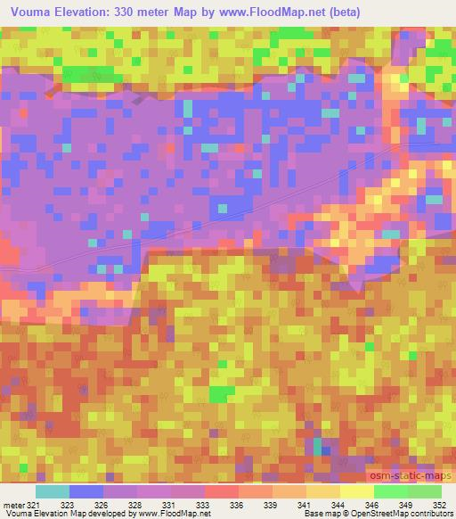 Vouma,Congo (Brazzaville) Elevation Map