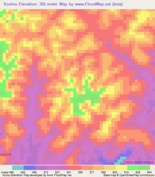 Voulou,Congo (Brazzaville) Elevation Map