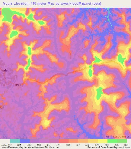 Voula,Congo (Brazzaville) Elevation Map