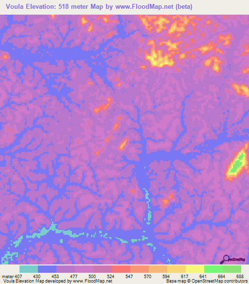Voula,Congo (Brazzaville) Elevation Map