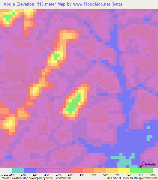 Voula,Congo (Brazzaville) Elevation Map
