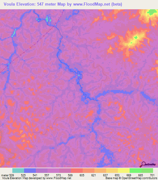 Voula,Congo (Brazzaville) Elevation Map