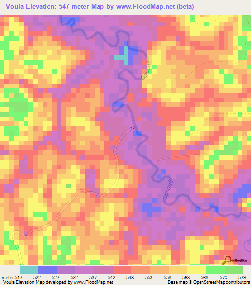 Voula,Congo (Brazzaville) Elevation Map