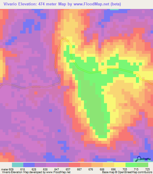 Vivario,Congo (Brazzaville) Elevation Map