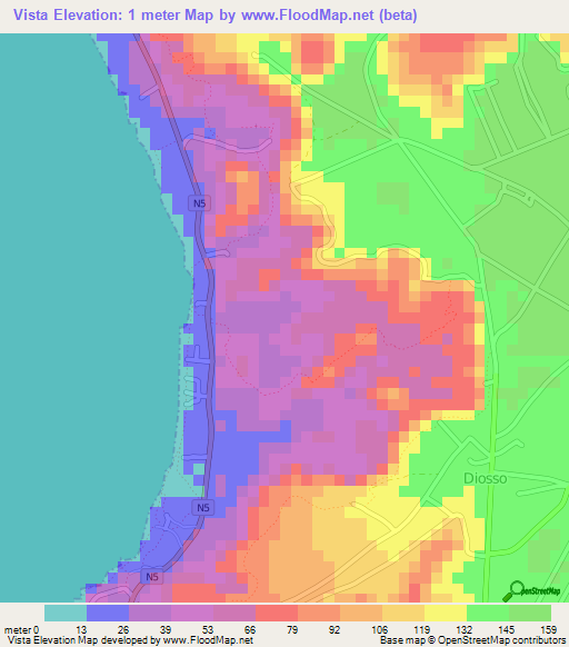 Vista,Congo (Brazzaville) Elevation Map