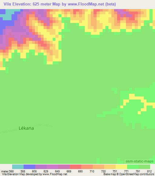 Vila,Congo (Brazzaville) Elevation Map