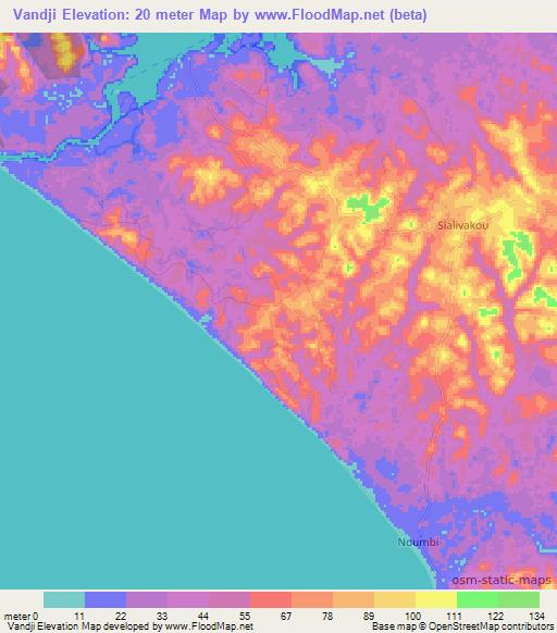 Vandji,Congo (Brazzaville) Elevation Map