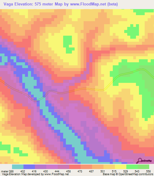 Vaga,Congo (Brazzaville) Elevation Map
