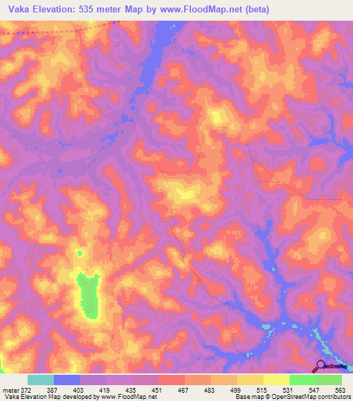 Vaka,Congo (Brazzaville) Elevation Map