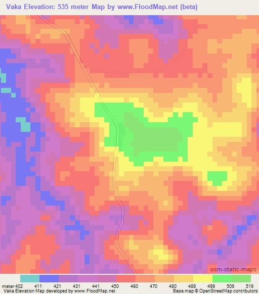 Vaka,Congo (Brazzaville) Elevation Map