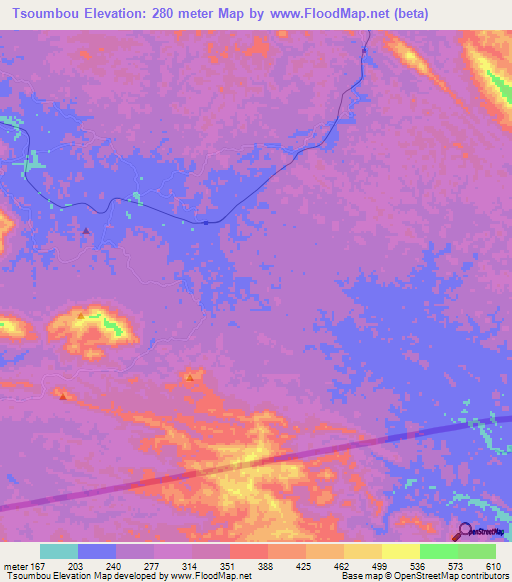 Tsoumbou,Congo (Brazzaville) Elevation Map