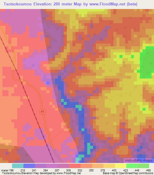 Tsotsokoumou,Congo (Brazzaville) Elevation Map