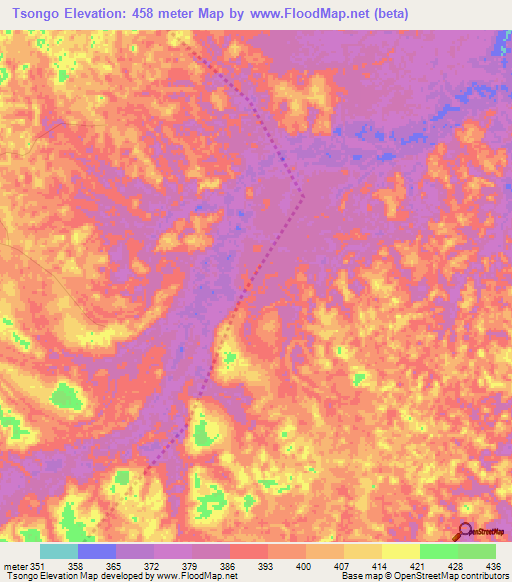 Tsongo,Congo (Brazzaville) Elevation Map