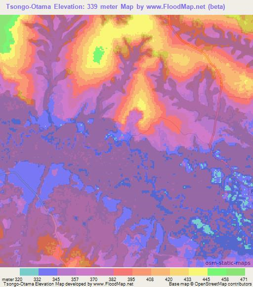 Tsongo-Otama,Congo (Brazzaville) Elevation Map