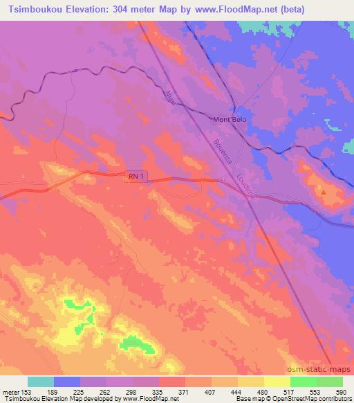 Tsimboukou,Congo (Brazzaville) Elevation Map