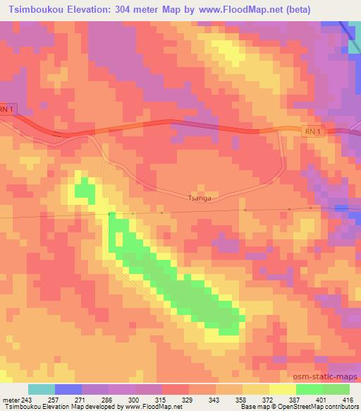 Tsimboukou,Congo (Brazzaville) Elevation Map