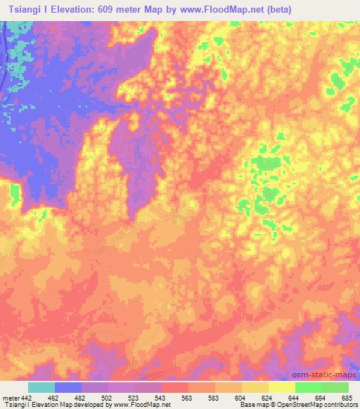 Tsiangi I,Congo (Brazzaville) Elevation Map