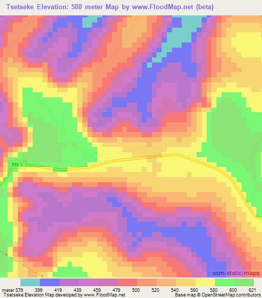 Tsetseke,Congo (Brazzaville) Elevation Map