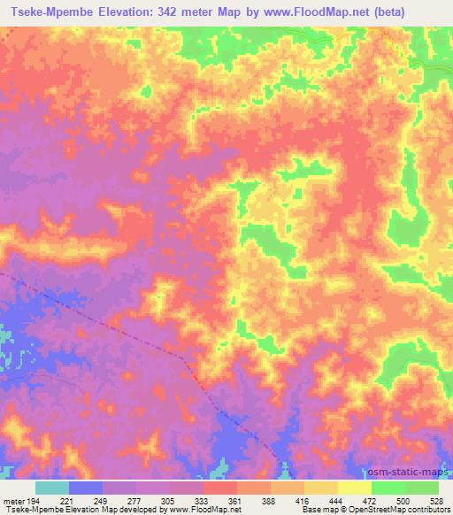 Tseke-Mpembe,Congo (Brazzaville) Elevation Map