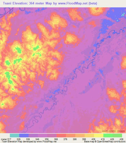 Tsani,Congo (Brazzaville) Elevation Map