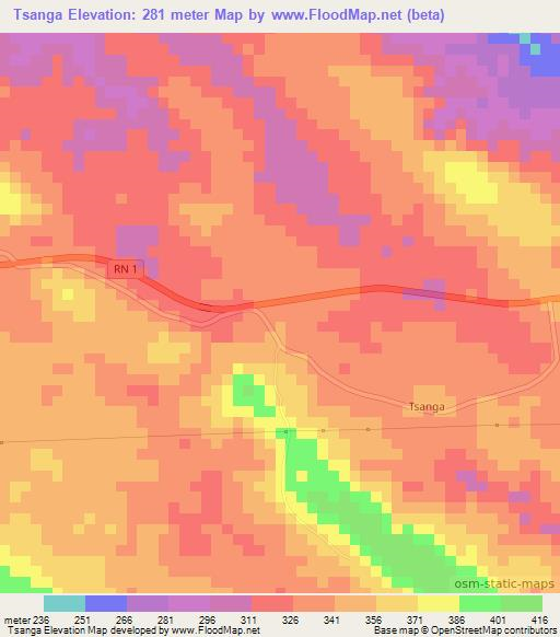 Tsanga,Congo (Brazzaville) Elevation Map