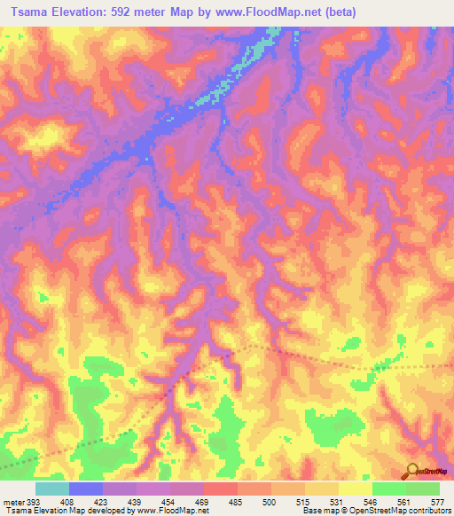 Tsama,Congo (Brazzaville) Elevation Map