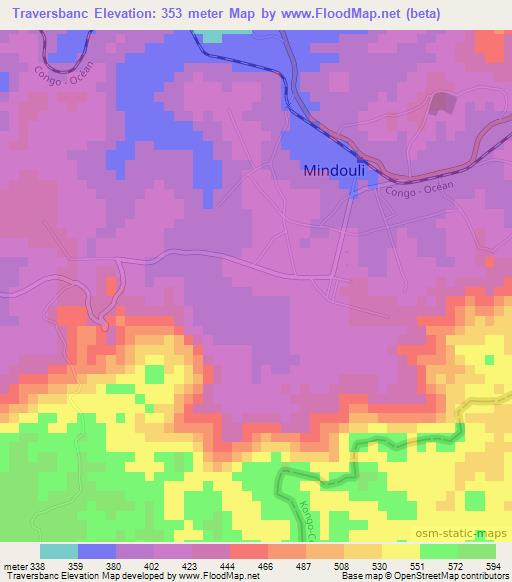 Traversbanc,Congo (Brazzaville) Elevation Map
