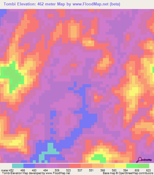 Tombi,Congo (Brazzaville) Elevation Map
