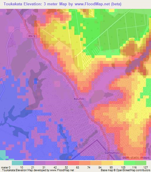 Toukakata,Congo (Brazzaville) Elevation Map