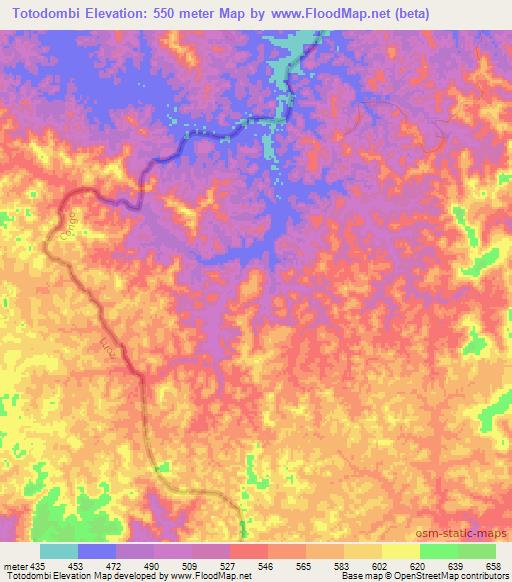Totodombi,Congo (Brazzaville) Elevation Map