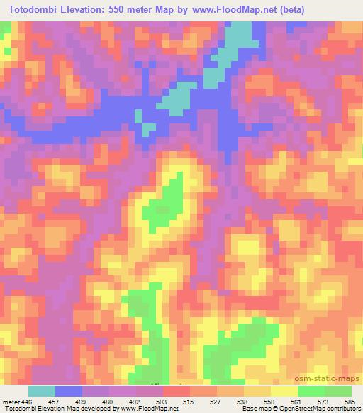 Totodombi,Congo (Brazzaville) Elevation Map