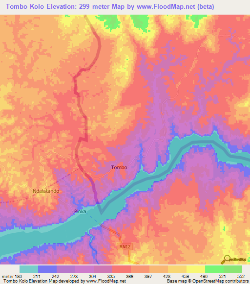 Tombo Kolo,Congo (Brazzaville) Elevation Map