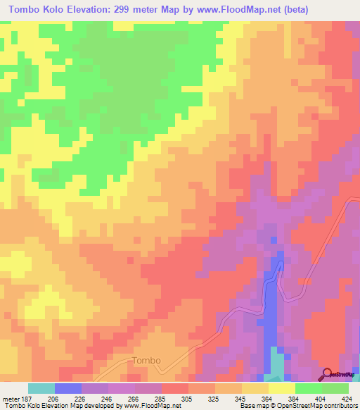 Tombo Kolo,Congo (Brazzaville) Elevation Map