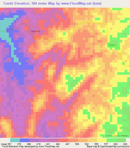 Tombi,Congo (Brazzaville) Elevation Map